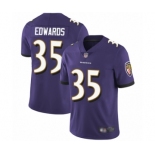 Men's Baltimore Ravens #35 Gus Edwards Purple Team Color Vapor Untouchable Limited Player Football Jersey