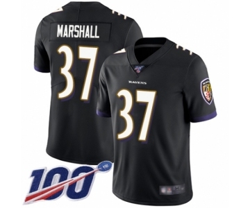 Men's Baltimore Ravens #37 Iman Marshall Black Alternate Vapor Untouchable Limited Player 100th Season Football Jersey