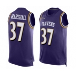 Men's Baltimore Ravens #37 Iman Marshall Elite Purple Player Name & Number Tank Top Football Jersey