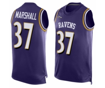 Men's Baltimore Ravens #37 Iman Marshall Elite Purple Player Name & Number Tank Top Football Jersey