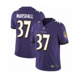 Men's Baltimore Ravens #37 Iman Marshall Purple Team Color Vapor Untouchable Limited Player Football Jersey