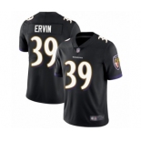 Men's Baltimore Ravens #39 Tyler Ervin Black Alternate Vapor Untouchable Limited Player Football Jersey