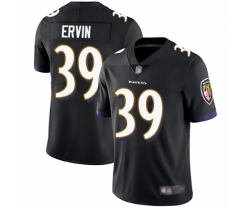 Men's Baltimore Ravens #39 Tyler Ervin Black Alternate Vapor Untouchable Limited Player Football Jersey