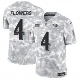 Men's Baltimore Ravens #4 Zay Flowers 2024 F.U.S.E. Arctic Camo Salute to Service Limited Football Stitched Jersey