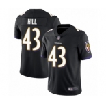 Men's Baltimore Ravens #43 Justice Hill Black Alternate Vapor Untouchable Limited Player Football Jersey