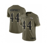 Men's Baltimore Ravens #44 Marlon Humphrey 2022 Olive Salute To Service Limited Stitched Jersey