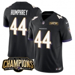 Men's Baltimore Ravens #44 Marlon Humphrey Black 2023 F.U.S.E. AFC North Champions Vapor Limited Football Stitched Jersey