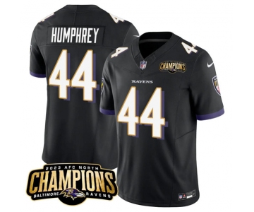 Men's Baltimore Ravens #44 Marlon Humphrey Black 2023 F.U.S.E. AFC North Champions Vapor Limited Football Stitched Jersey