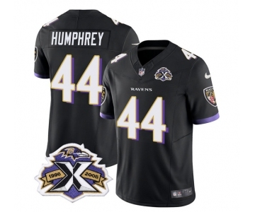 Men's Baltimore Ravens #44 Marlon Humphrey Black 2023 F.U.S.E With Patch Throwback Vapor Limited Stitched Jersey