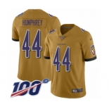 Men's Baltimore Ravens #44 Marlon Humphrey Limited Gold Inverted Legend 100th Season Football Jersey