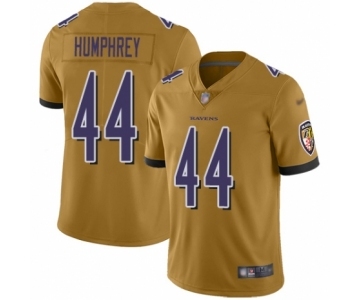 Men's Baltimore Ravens #44 Marlon Humphrey Limited Gold Inverted Legend Football Jersey