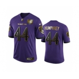 Men's Baltimore Ravens #44 Marlon Humphrey Purple Team 25th Season Golden Limited Football Jersey