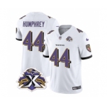 Men's Baltimore Ravens #44 Marlon Humphrey White 2023 F.U.S.E With Patch Throwback Vapor Limited Stitched Jersey