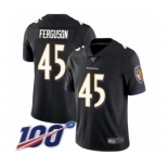 Men's Baltimore Ravens #45 Jaylon Ferguson Black Alternate Vapor Untouchable Limited Player 100th Season Football Jersey