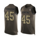 Men's Baltimore Ravens #45 Jaylon Ferguson Limited Green Salute to Service Tank Top Football Jersey