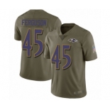 Men's Baltimore Ravens #45 Jaylon Ferguson Limited Olive 2017 Salute to Service Football Jersey