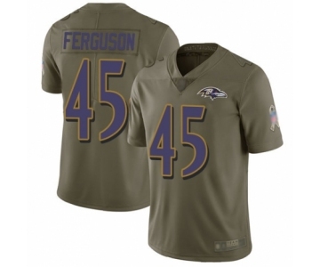 Men's Baltimore Ravens #45 Jaylon Ferguson Limited Olive 2017 Salute to Service Football Jersey