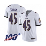 Men's Baltimore Ravens #45 Jaylon Ferguson White Vapor Untouchable Limited Player 100th Season Football Jersey