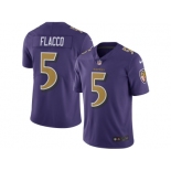 Men's Baltimore Ravens #5 Joe Flacco Nike Purple Color Rush Limited Jersey