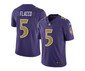 Men's Baltimore Ravens #5 Joe Flacco Nike Purple Color Rush Limited Jersey