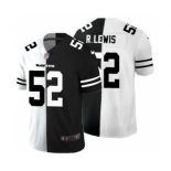 Men's Baltimore Ravens #52 Ray Lewis Black V White Peace Split Vapor Untouchable Limited Football Jersey