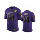 Men's Baltimore Ravens #58 L.J. Fort Purple Team 25th Season Golden Limited Football Jersey