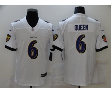 Men's Baltimore Ravens #6 Patrick Queen Nike White Limited Player Jersey