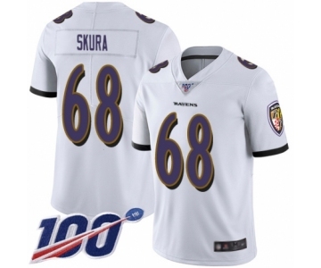 Men's Baltimore Ravens #68 Matt Skura White Vapor Untouchable Limited Player 100th Season Football Jersey