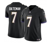 Men's Baltimore Ravens #7 Rashod Bateman Black 2023 F.U.S.E Vapor Limited Football Jersey