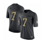 Men's Baltimore Ravens #7 Trace McSorley Limited Black 2016 Salute to Service Football Jersey