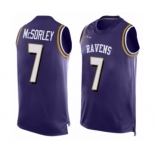 Men's Baltimore Ravens #7 Trace McSorley Limited Purple Player Name & Number Tank Top Football Jersey