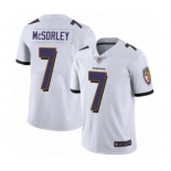 Men's Baltimore Ravens #7 Trace McSorley White Vapor Untouchable Limited Player Football Jersey