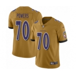 Men's Baltimore Ravens #70 Ben Powers Limited Gold Inverted Legend Football Jersey