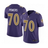 Men's Baltimore Ravens #70 Ben Powers Limited Purple Rush Vapor Untouchable Football Jersey