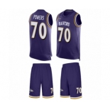 Men's Baltimore Ravens #70 Ben Powers Limited Purple Tank Top Suit Football Jersey