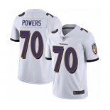 Men's Baltimore Ravens #70 Ben Powers White Vapor Untouchable Limited Player Football Jersey