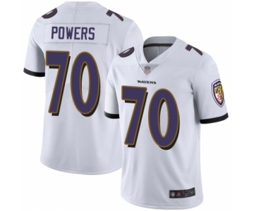 Men's Baltimore Ravens #70 Ben Powers White Vapor Untouchable Limited Player Football Jersey