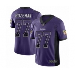 Men's Baltimore Ravens #77 Bradley Bozeman Limited Purple Rush Drift Fashion Football Jersey