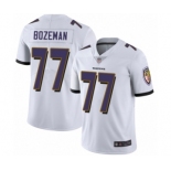 Men's Baltimore Ravens #77 Bradley Bozeman White Vapor Untouchable Limited Player Football Jersey