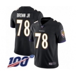 Men's Baltimore Ravens #78 Orlando Brown Jr. Black Alternate Vapor Untouchable Limited Player 100th Season Football Jersey