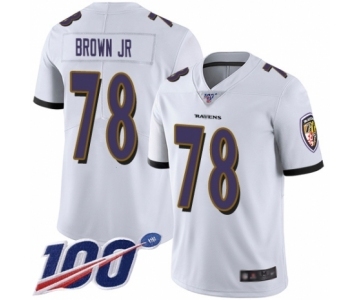 Men's Baltimore Ravens #78 Orlando Brown Jr. White Vapor Untouchable Limited Player 100th Season Football Jersey