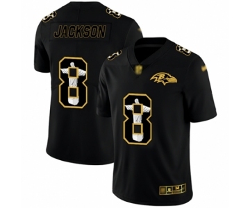 Men's Baltimore Ravens #8 Lamar Jackson Black Jesus Faith Limited Player Football Jersey