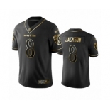 Men's Baltimore Ravens #8 Lamar Jackson Limited Black Golden Edition Football Jersey