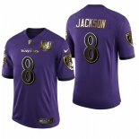 Men's Baltimore Ravens #8 Lamar Jackson Limited Olive Gold Football Jersey