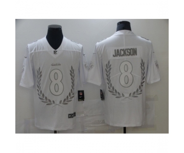 Men's Baltimore Ravens #8 Lamar Jackson Limited White Souvenir Edition Football Jersey