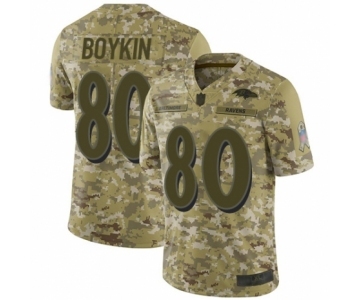 Men's Baltimore Ravens #80 Miles Boykin Limited Camo 2018 Salute to Service Football Jersey