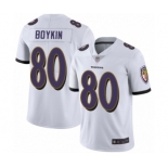 Men's Baltimore Ravens #80 Miles Boykin White Vapor Untouchable Limited Player Football Jersey