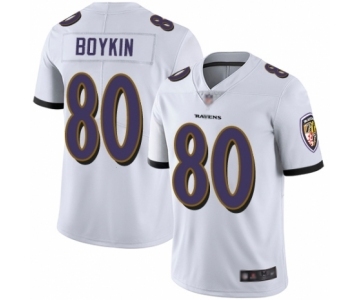 Men's Baltimore Ravens #80 Miles Boykin White Vapor Untouchable Limited Player Football Jersey