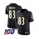 Men's Baltimore Ravens #83 Willie Snead IV Black Alternate Vapor Untouchable Limited Player 100th Season Football Jersey