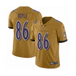 Men's Baltimore Ravens #86 Nick Boyle Limited Gold Inverted Legend Football Jersey